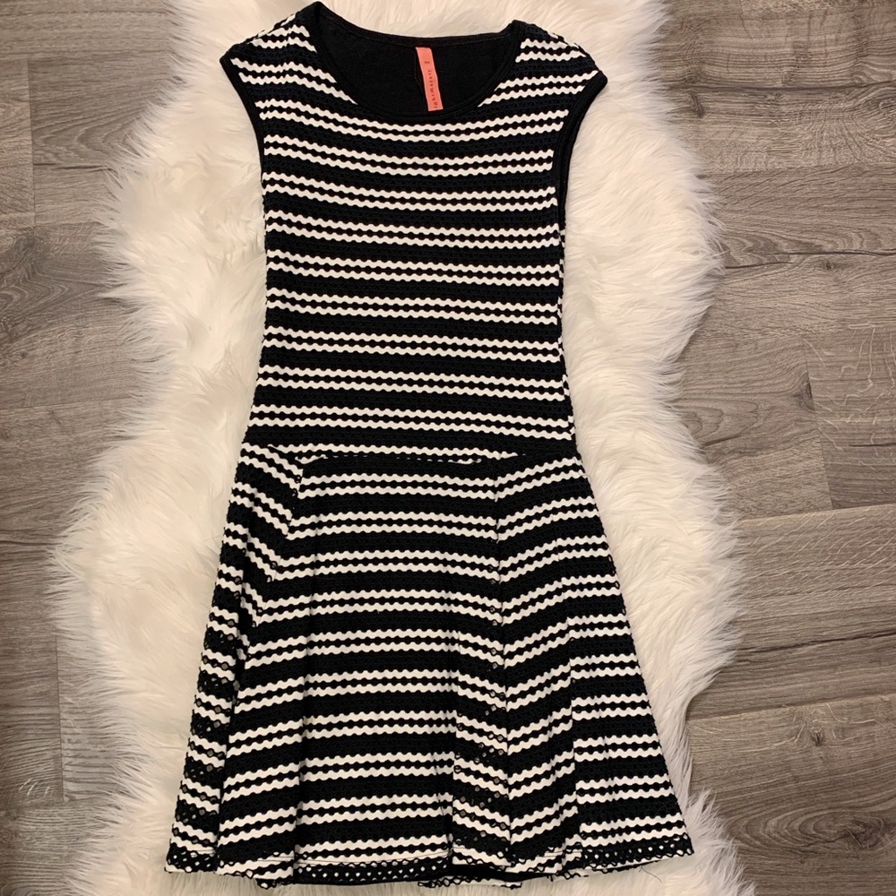 Forever 21 Eight Sixty Black Stripe Skater Dress